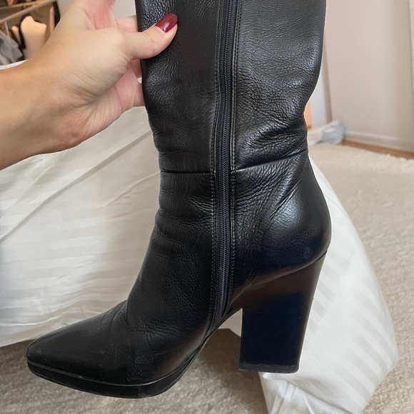VINTAGE PRADA LEATHER HEELED BOOTS - 36 - Picture 2 of 4